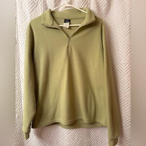 Women's Sage Green Half-Zip Fleece Sweater